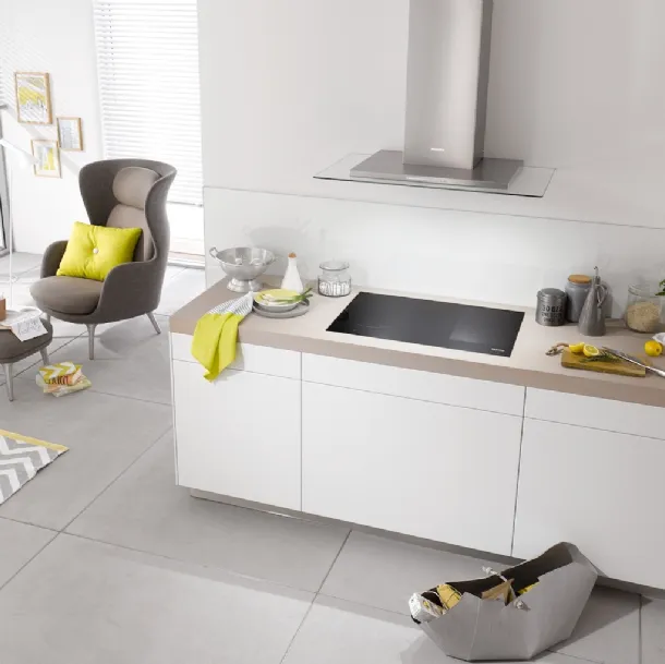 Wall-mounted 5798 W Next Step extractor hood with LED lighting by Miele