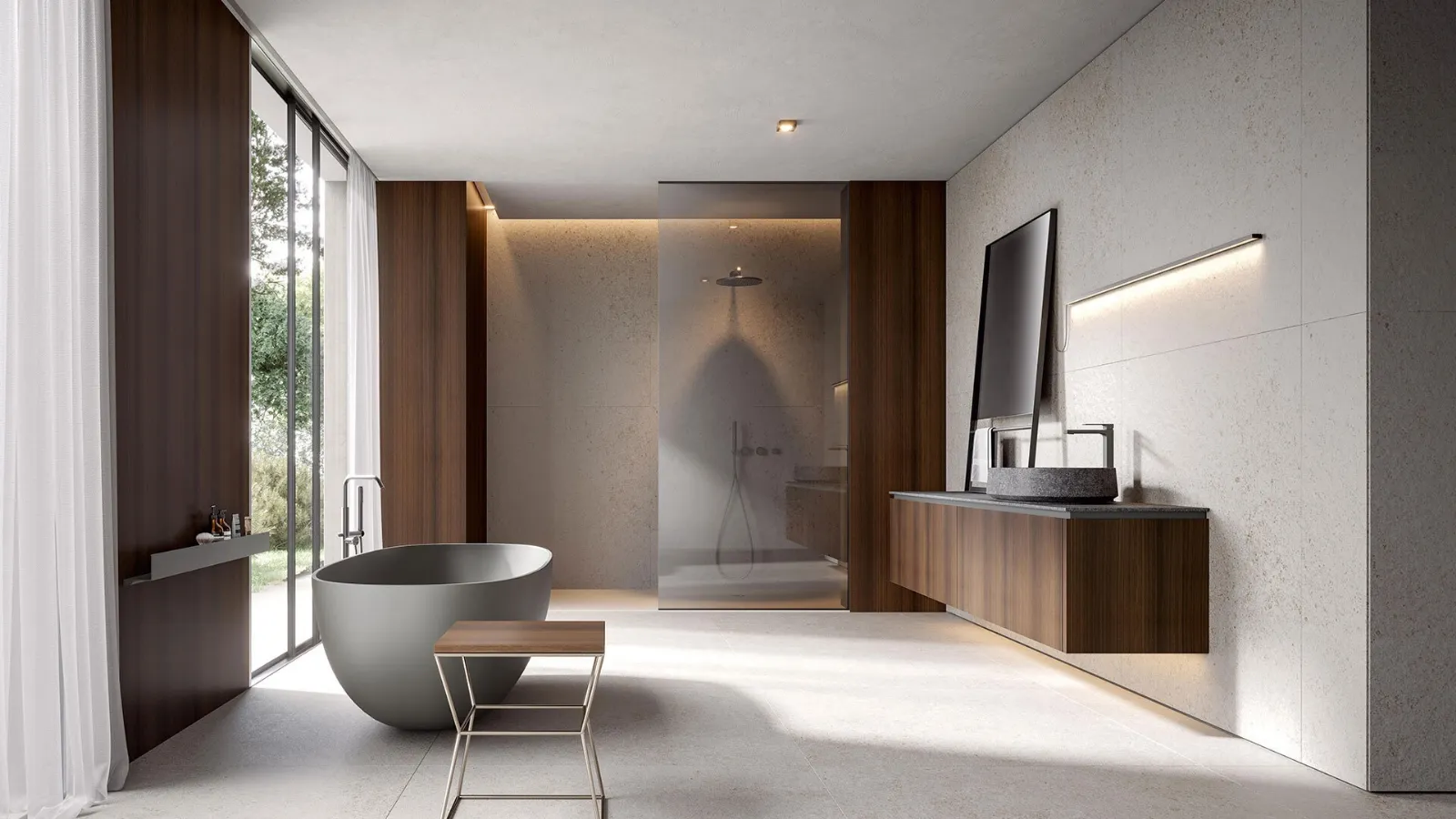 Calipso 2342 Wall-Mounted Bathroom Cabinet in Eucalyptus by Edoné