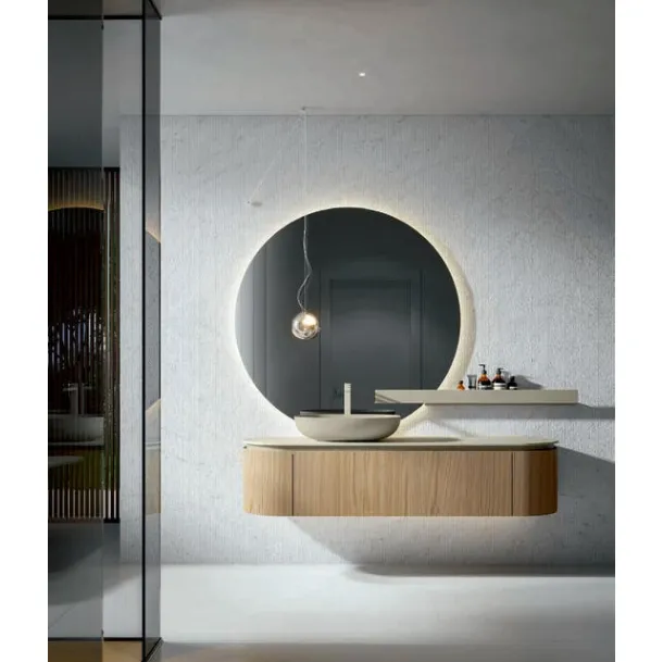 Calipso 2345 Wall-Mounted Bathroom Cabinet in Natural Chestnut by Edoné