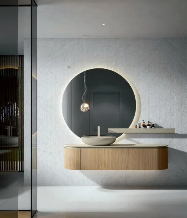 Calipso 2345 Wall-Mounted Bathroom Cabinet in Natural Chestnut by Edoné