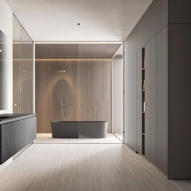 Calipso 2346 Wall-Mounted Bathroom Cabinet in Resin by Edoné