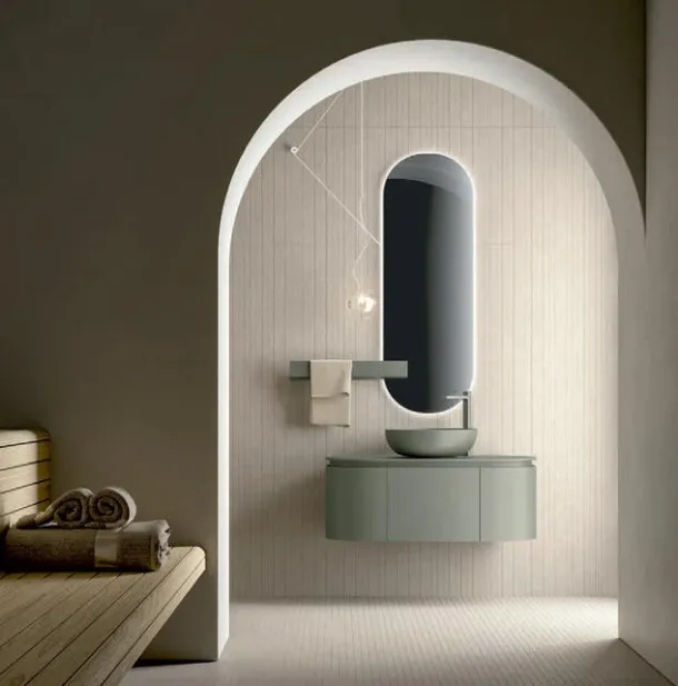 Edoné Matte Lacquered Wall-Mounted Bathroom Cabinet Argilla Calipso 2347