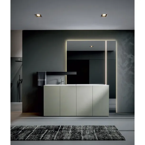Freestanding Bathroom Cabinet in Matte Clay Lacquer Chrono 44 4002 by Edoné