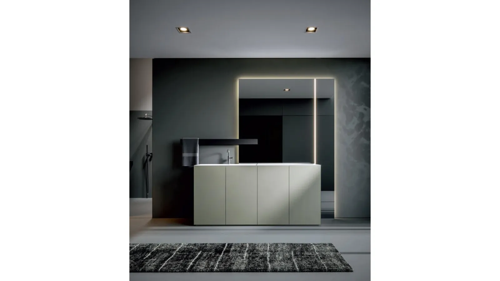 Freestanding Bathroom Cabinet in Matte Clay Lacquer Chrono 44 4002 by Edoné