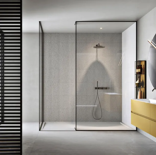 Chrono 44 4008 Matte Lacquered Curry Wall-Mounted Bathroom Cabinet by Edoné