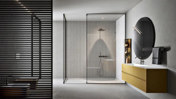 Chrono 44 4008 Matte Lacquered Curry Wall-Mounted Bathroom Cabinet by Edoné