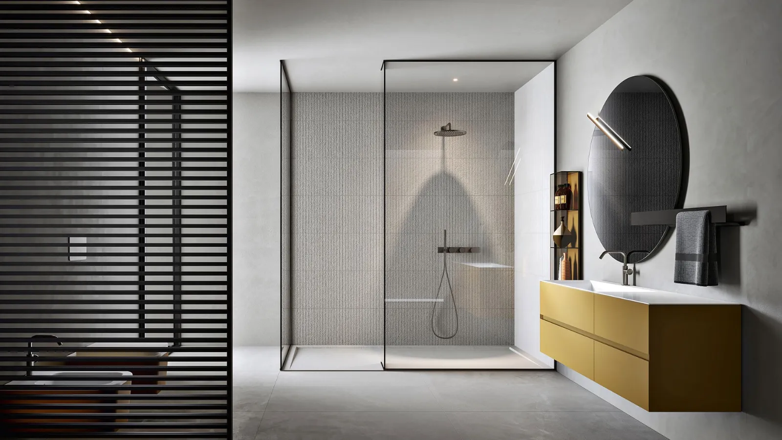 Chrono 44 4008 Matte Lacquered Curry Wall-Mounted Bathroom Cabinet by Edoné