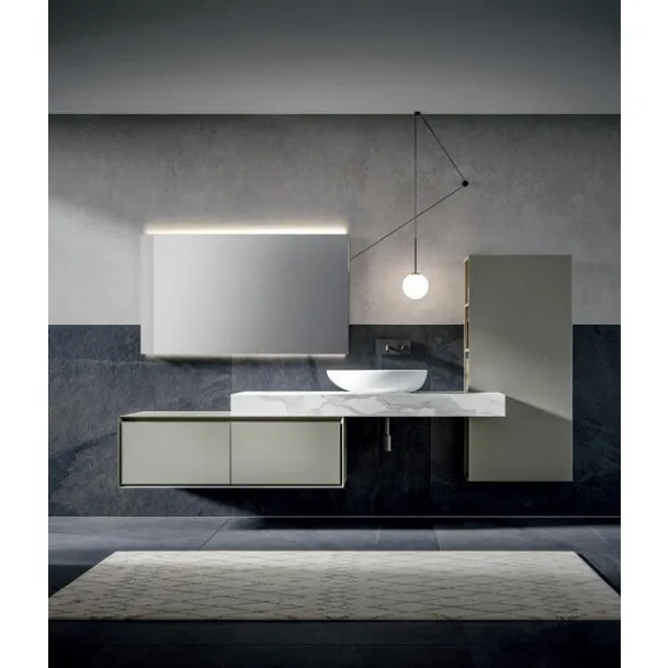 Crio 007 Wall-Mounted Bathroom Cabinet in Agata Matte Lacquer by Edoné
