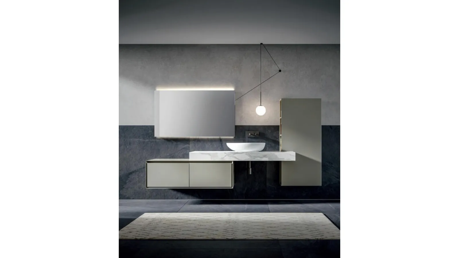 Crio 007 Wall-Mounted Bathroom Cabinet in Agata Matte Lacquer by Edoné