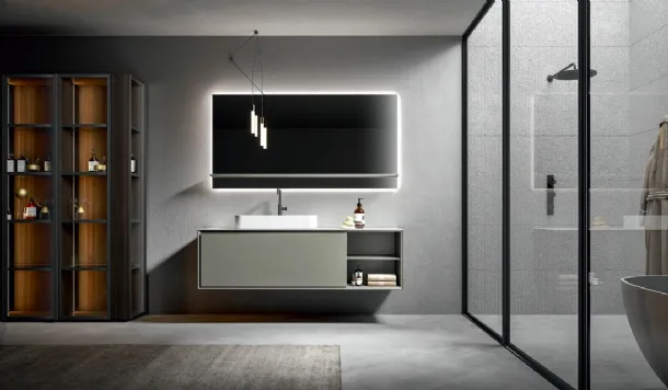 Edoné Talpa Crio 2306 matte lacquered wall-mounted bathroom cabinet