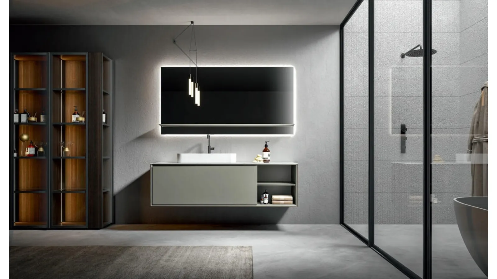 Edoné Talpa Crio 2306 matte lacquered wall-mounted bathroom cabinet