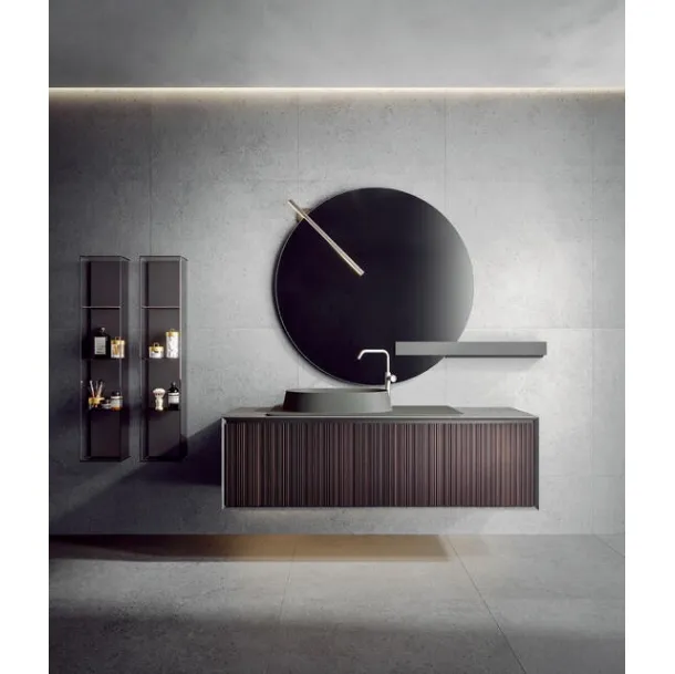 Crio 2310 Wall-Mounted Bathroom Cabinet in Heat-Treated Oak by Edoné