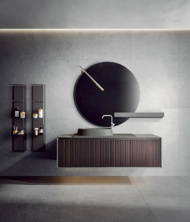 Crio 2310 Wall-Mounted Bathroom Cabinet in Heat-Treated Oak by Edoné