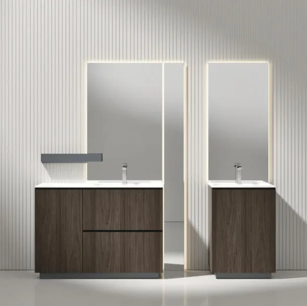Floor-standing Bathroom Cabinet Giunone 9013 in Vulcano laminate by Edoné