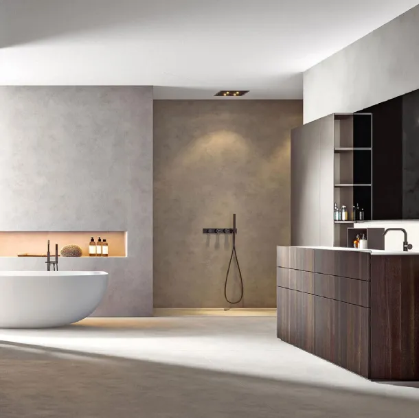 Floor-standing Bathroom Cabinet in Heat-treated Oak Hexis 2331 by Edoné