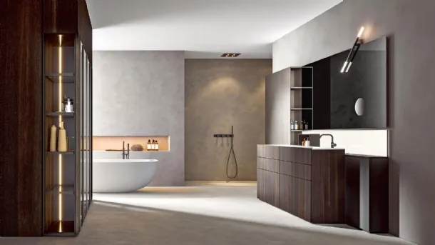 Floor-standing Bathroom Cabinet in Heat-treated Oak Hexis 2331 by Edoné
