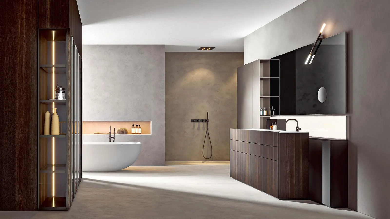 Floor-standing Bathroom Cabinet in Heat-treated Oak Hexis 2331 by Edoné