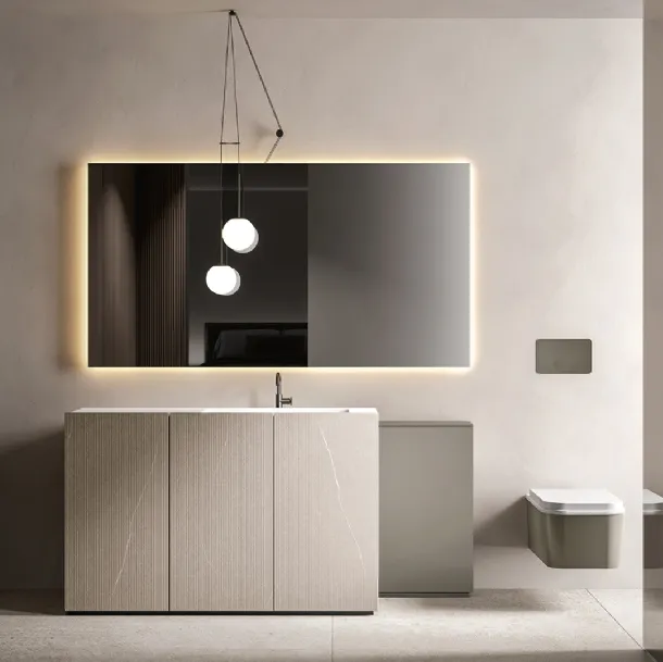 Hexis 2334 Floor-standing Bathroom Cabinet in Rigato Bretagna Laminate by Edoné