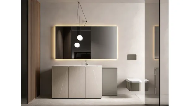 Hexis 2334 Floor-standing Bathroom Cabinet in Rigato Bretagna Laminate by Edoné