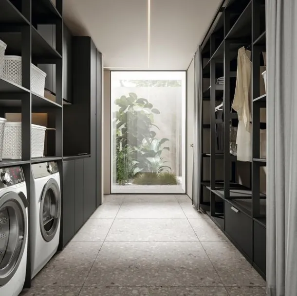 Bathroom Cabinet for Laundry in Matte Minerva 01 Elephant Melamine by Edoné