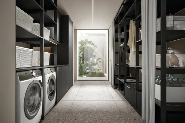 Bathroom Cabinet for Laundry in Matte Minerva 01 Elephant Melamine by Edoné