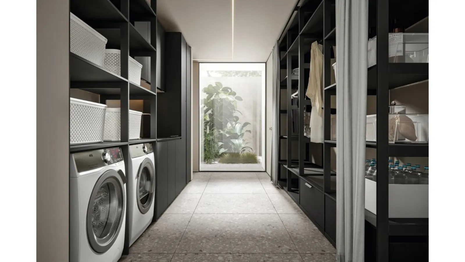 Bathroom Cabinet for Laundry in Matte Minerva 01 Elephant Melamine by Edoné