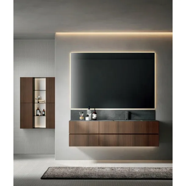 Nike 2323 Wall-Mounted Bathroom Cabinet in Eucalyptus Wood by Edoné