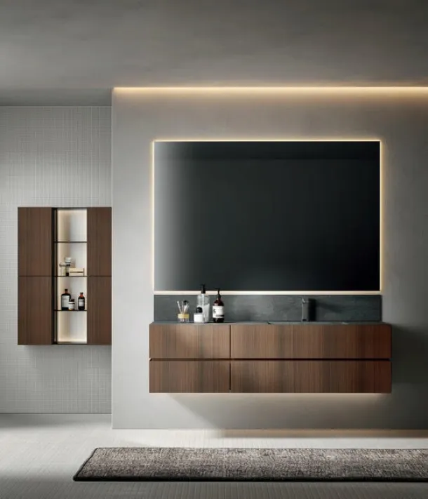 Nike 2323 Wall-Mounted Bathroom Cabinet in Eucalyptus Wood by Edoné