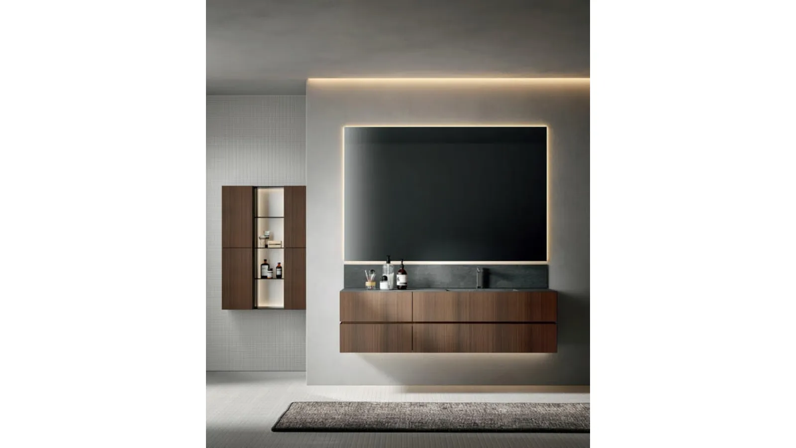 Nike 2323 Wall-Mounted Bathroom Cabinet in Eucalyptus Wood by Edoné