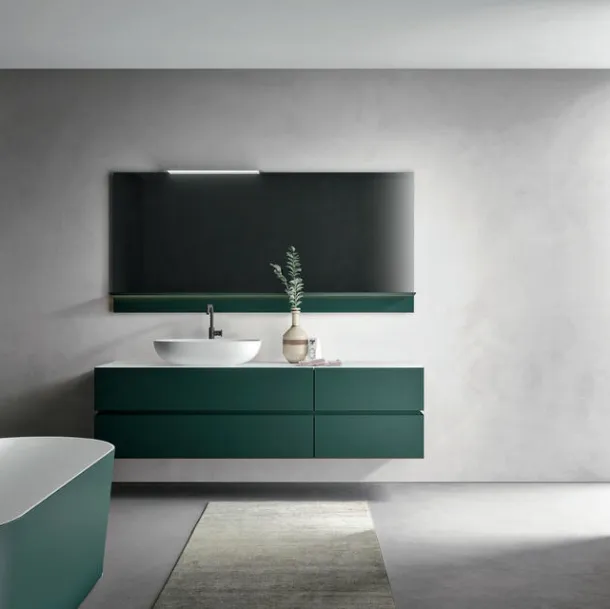 Matt lacquered wall-mounted Foresta Nike 2324 bathroom cabinet by Edoné