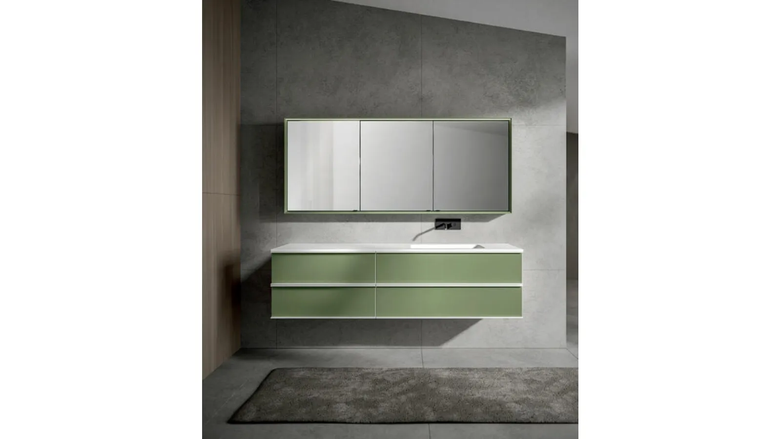 Matte lacquered wall-mounted bathroom cabinet Cactus Rea 010 by Edoné