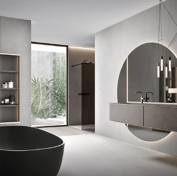 Rea 2311 suspended bathroom cabinet, Warm finish by Kerakoll by Edoné