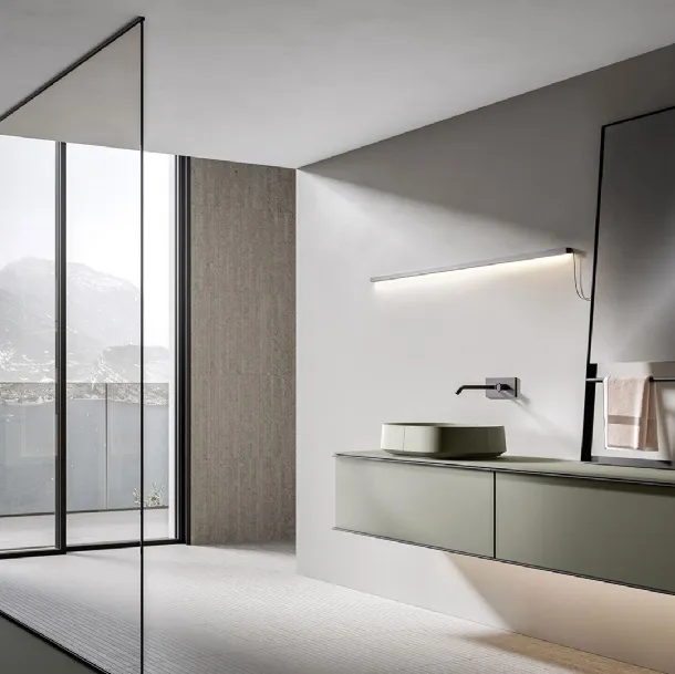 Rea 2315 Wall-Mounted Bathroom Cabinet in Matte Argilla Lacquer by Edoné
