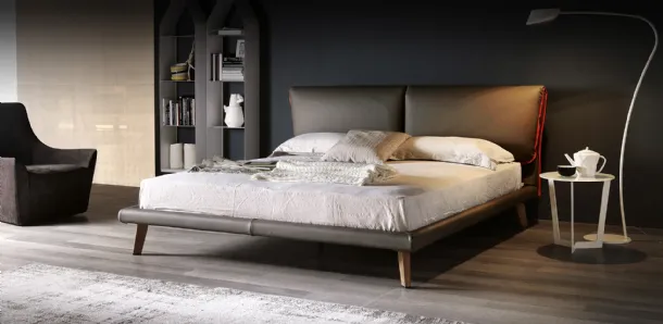 Upholstered bed with Adam headboard by Cattelan Italia