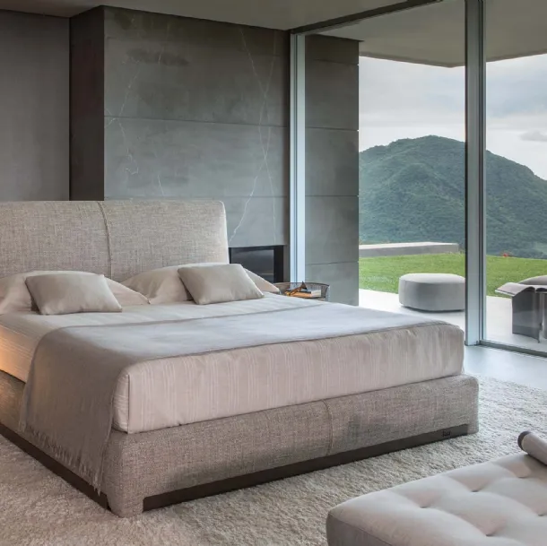 AtelierM upholstered fabric double bed by Flou