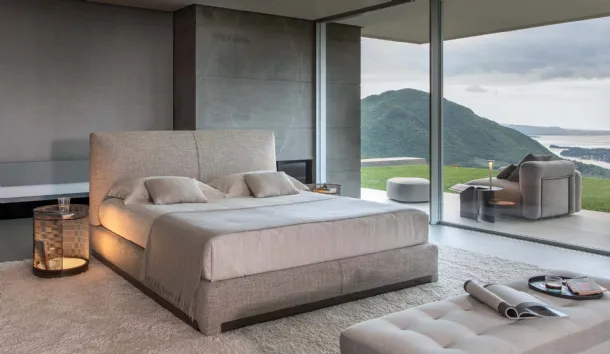 AtelierM upholstered fabric double bed by Flou