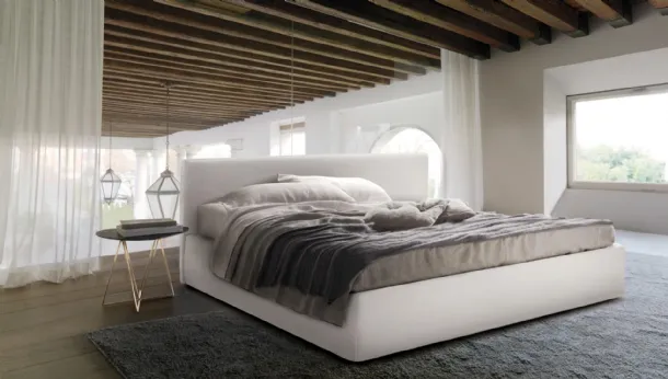 Fabric bed with Blo 84 headboard by Desirèe