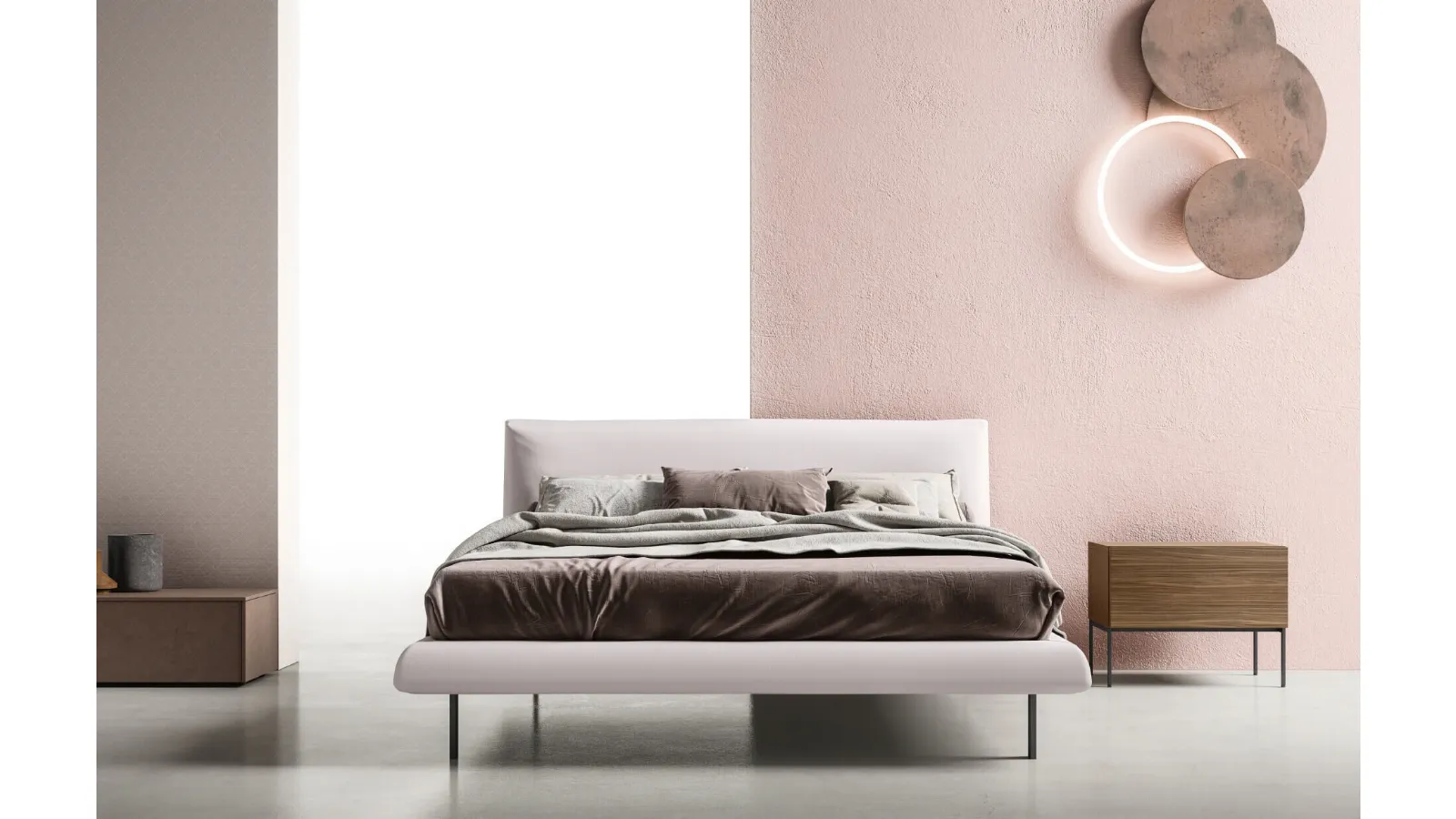 Upholstered fabric bed Blunt by Zalf