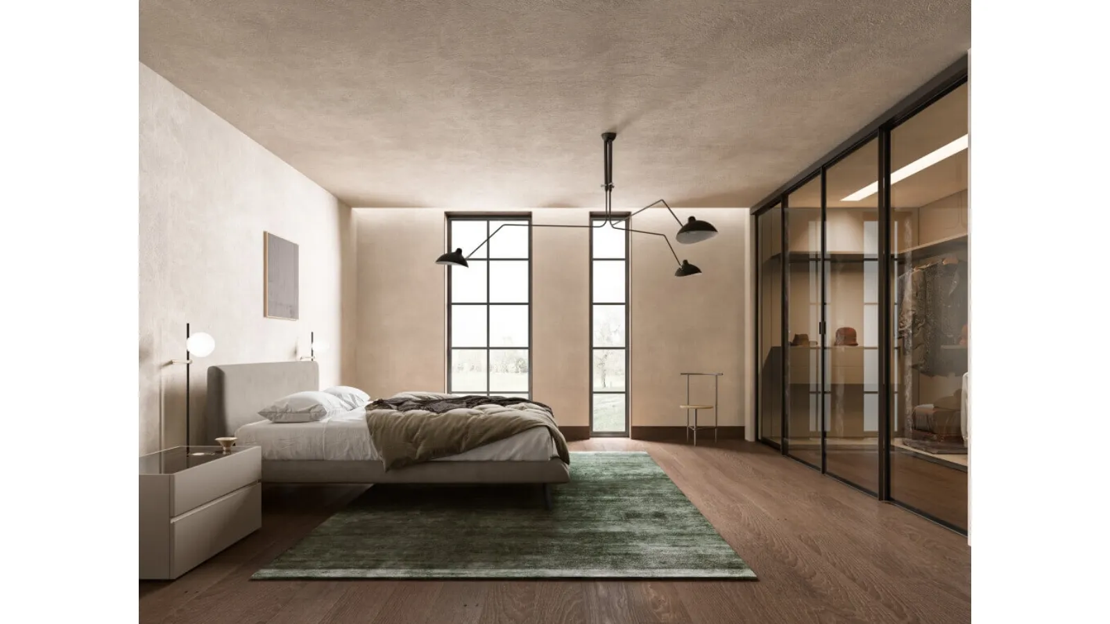 Blunt upholstered fabric bed by Zalf