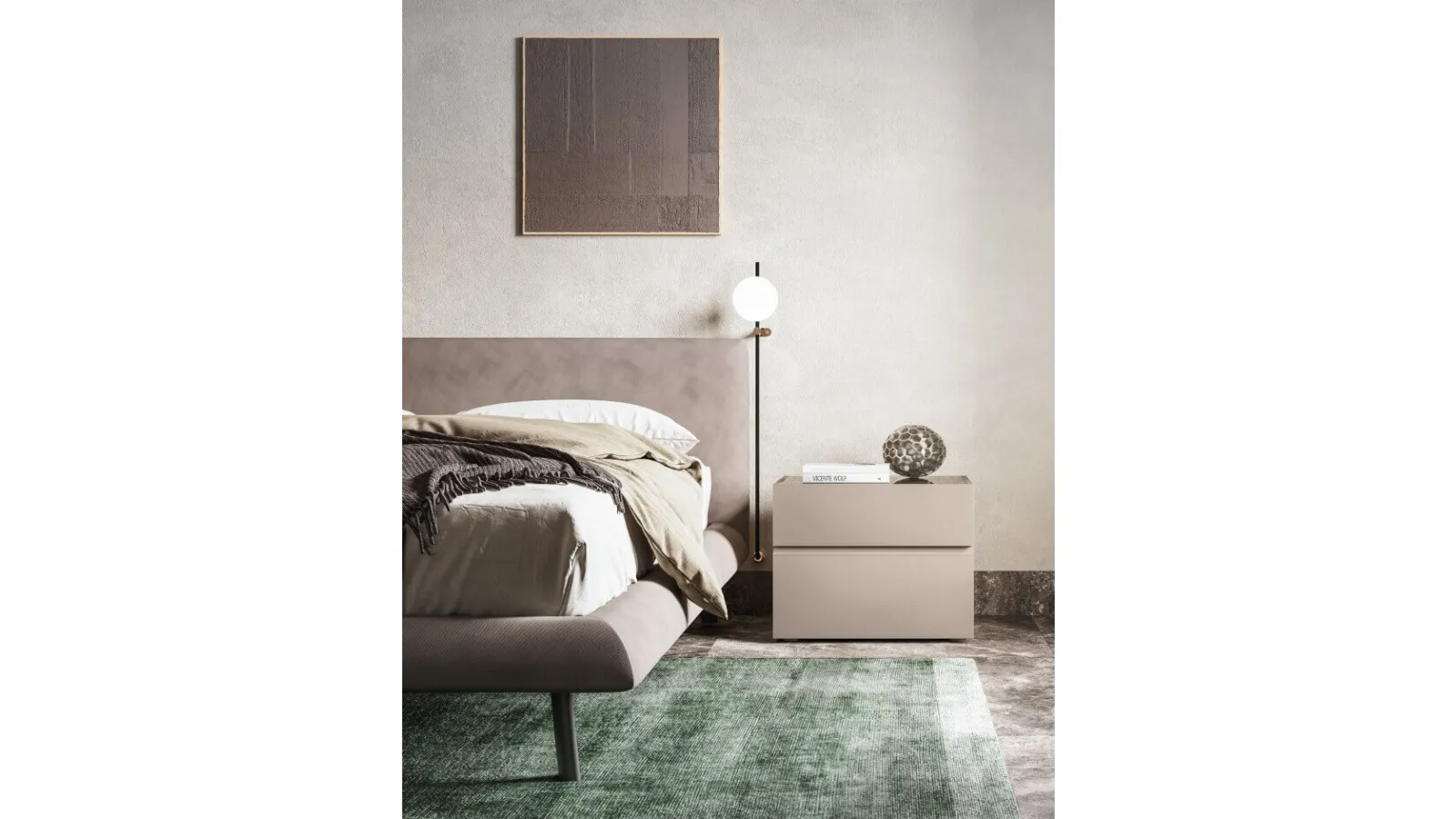 Blunt upholstered fabric bed by Zalf