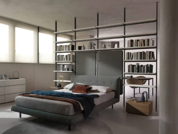 Upholstered fabric bed by Zalf