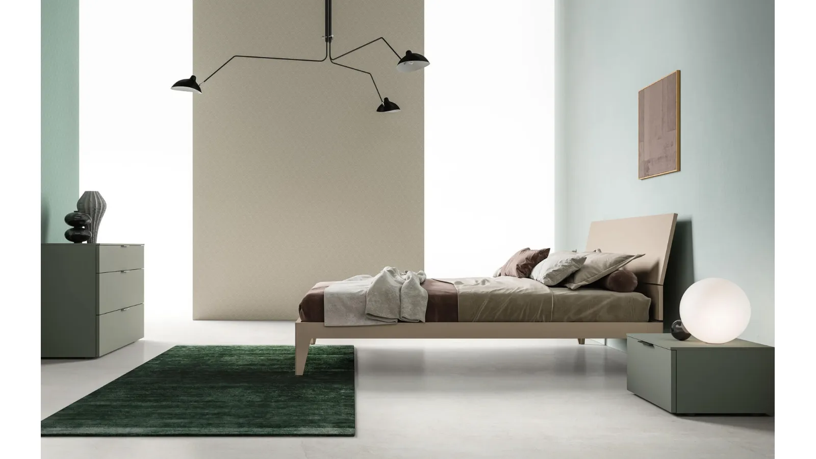Bed with Fold headboard by Zalf