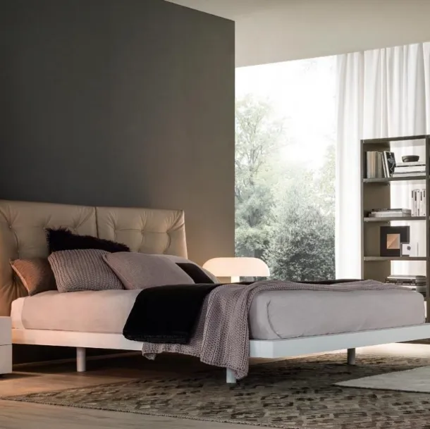 Bed with upholstered headboard Francis by Giellesse