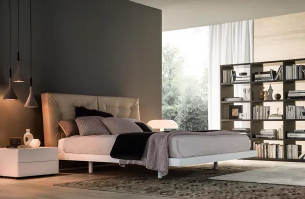 Bed with upholstered headboard Francis by Giellesse
