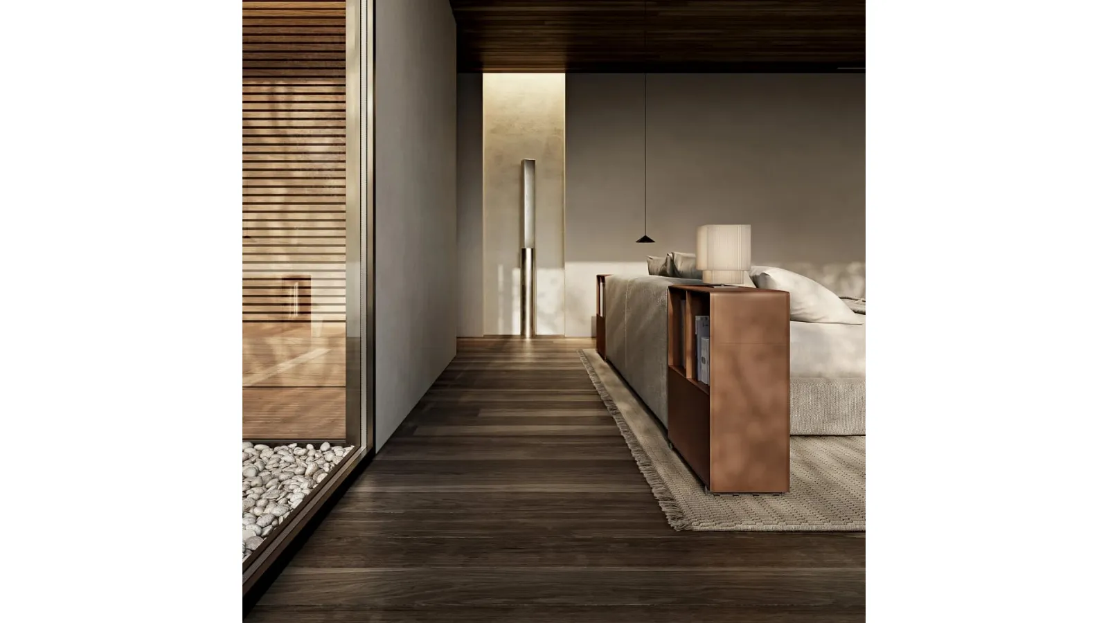 Bed in Groundpiece fabric by Flexform