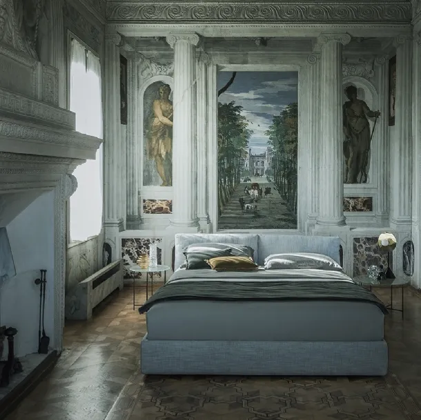 Double bed in fabric with adjustable headboard Hab by Desirèe