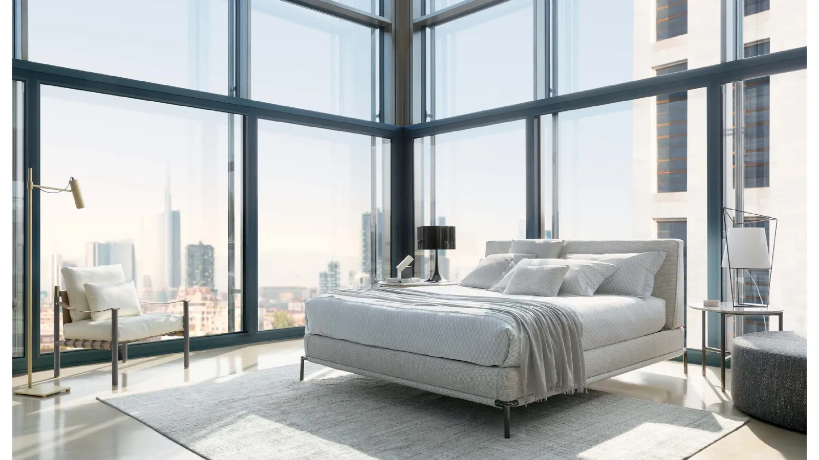Icon fabric bed by Flou