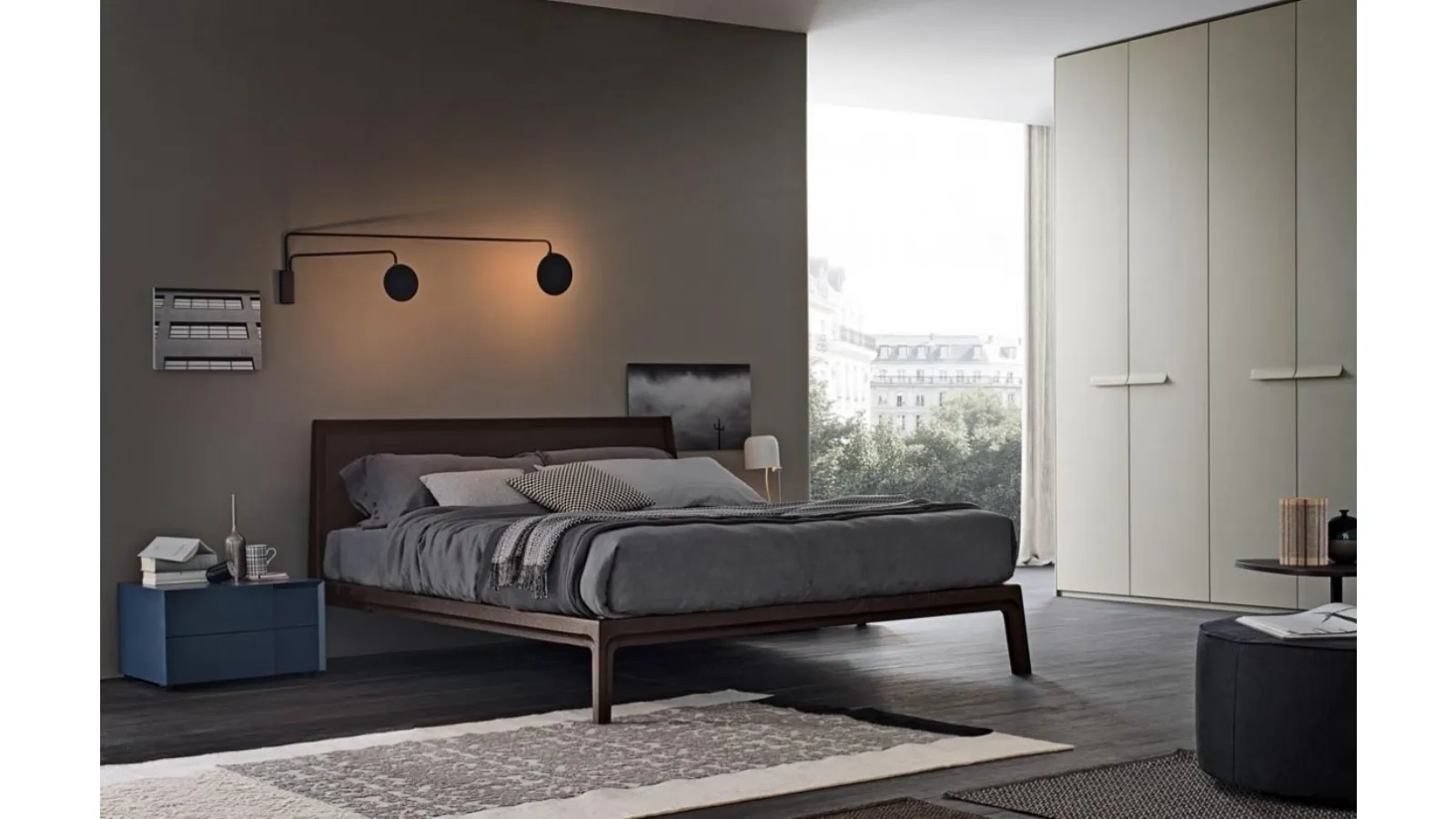 Wooden bed Impronta by Giellesse