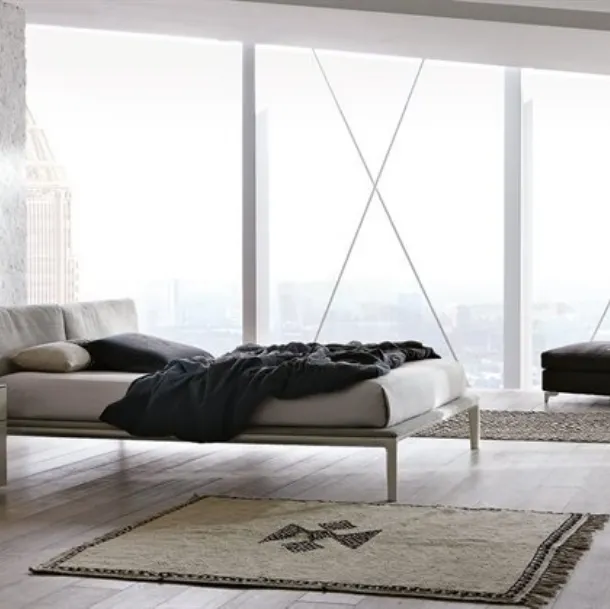 Fabric bed with clean and rigorous design Join by Alivar