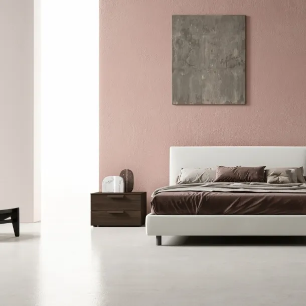 Fabric bed with Luk Small frame by Zalf